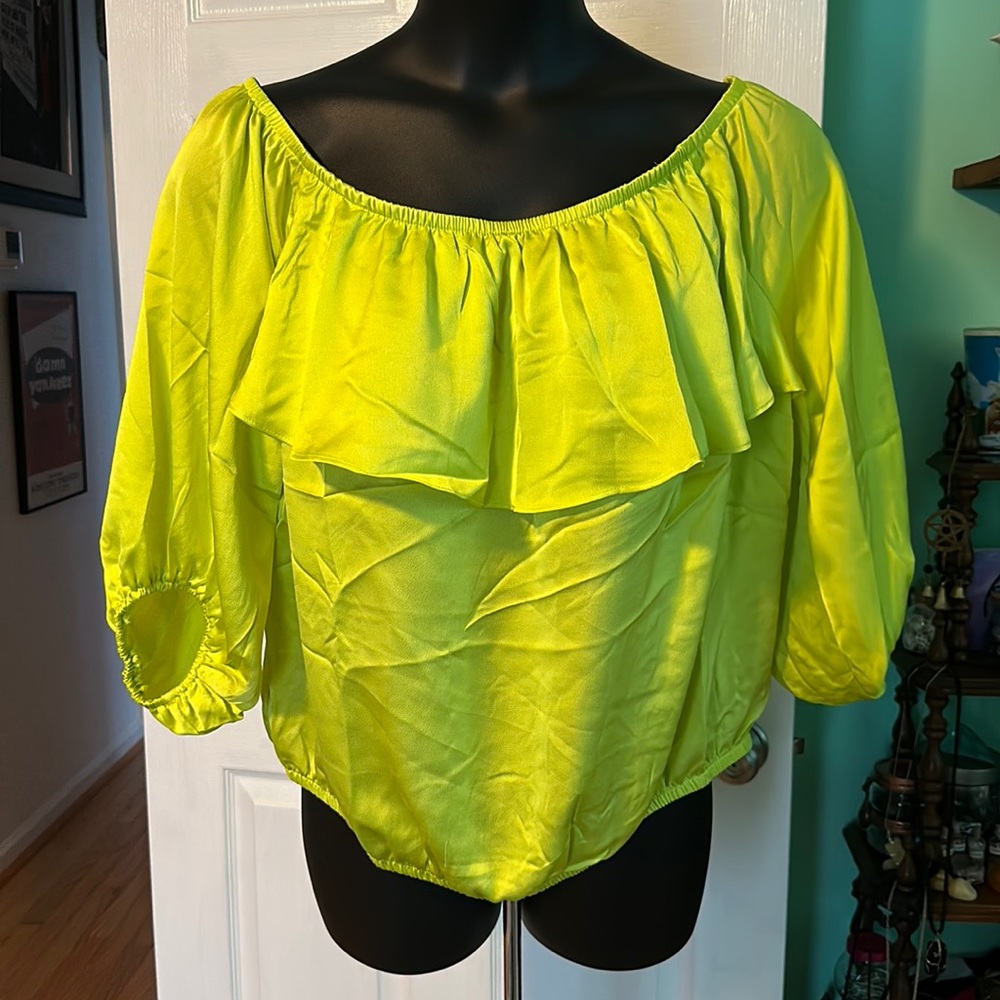 Torrid lime green Off-Shoulder Blouse